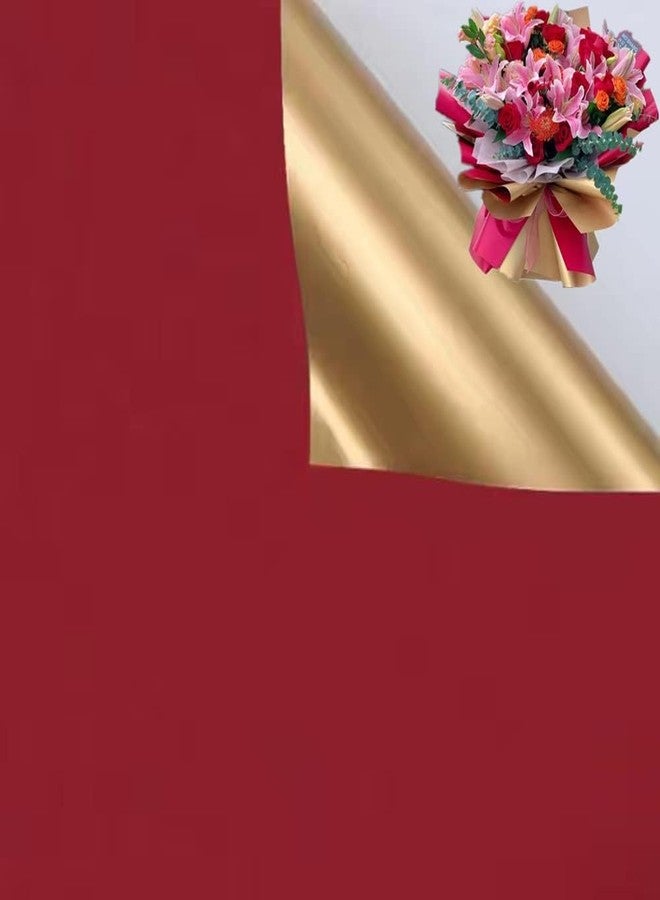 Velme Craft Korean Waterproof Wrapping Paper 10 Sheet Pack | Mix Randome Color With Double Sided Golden | Thick Material for Bouquet and Gift Wrapping | Stylish Flower Arrangements Festive Packaging - Image 5